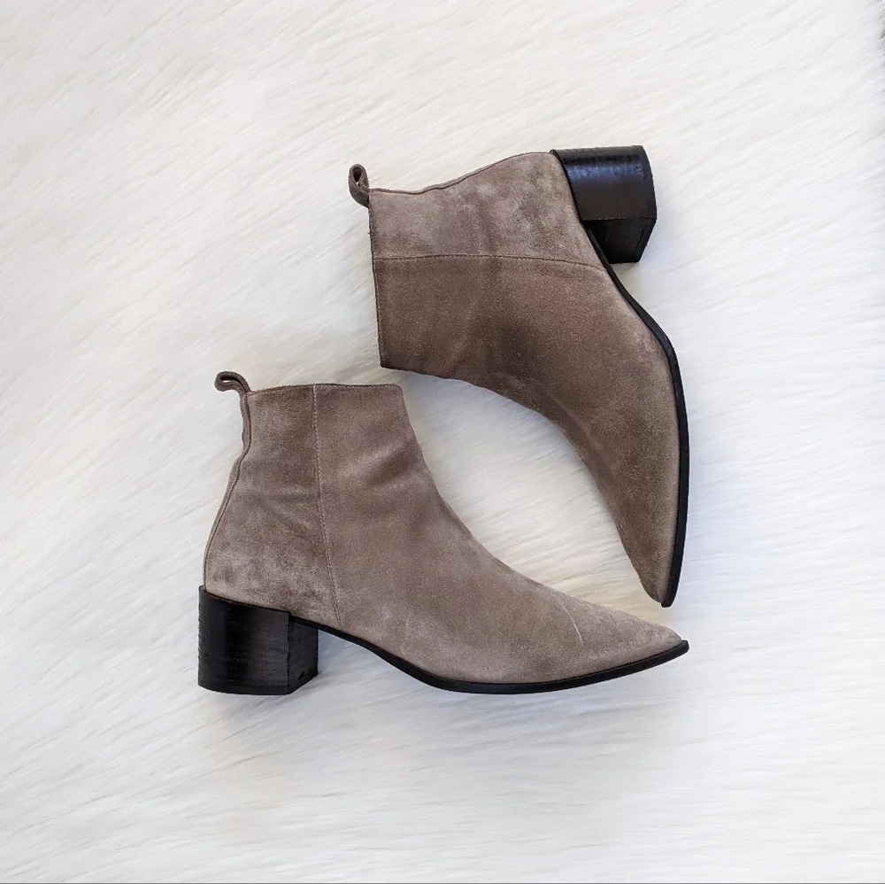 Everlane The Boss Gray Suede Leather Boots | Size 8 - Picture 1 of 11